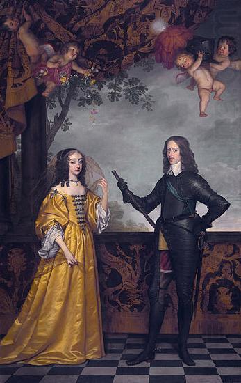 Gerard van Honthorst Willem II (1626-50), prince of Orange, and his wife Maria Stuart oil painting picture